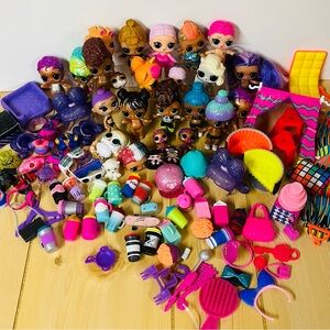 LOL Surprise Dolls Pets Accessories Lot of 100 Pieces Total Multicolored Toys
